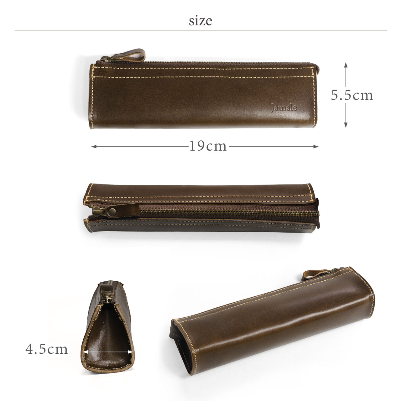 Jamale（ジャマレ） [5%offクーポン]栃木レザー ペンケース 日本製 本