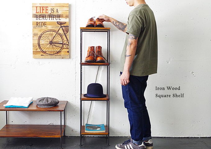 オープンシェルフ 木製 おしゃれ オープンラック ディスプレイ レトロ