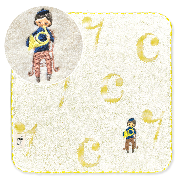 タオルハンカチ 刺繍 音楽 楽器 吹奏楽 発表会 音楽会 プレゼント お礼