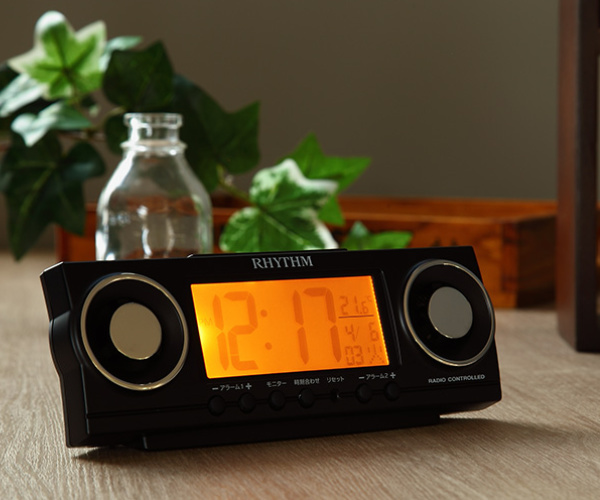 目覚まし時計 電波時計 アラーム音20種類選択機能付 フィットバトラー