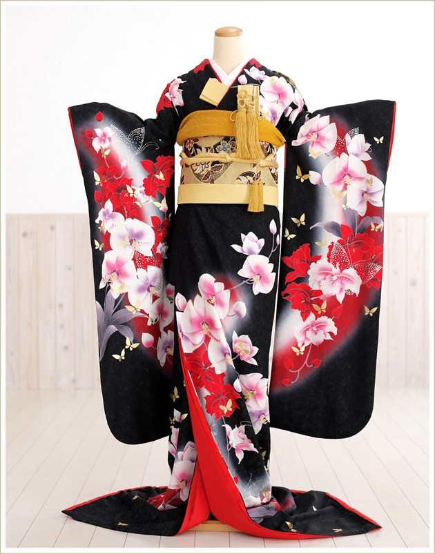 黒引き振袖一式シェーナドゥーノ神田うのハート柄花嫁衣装振袖