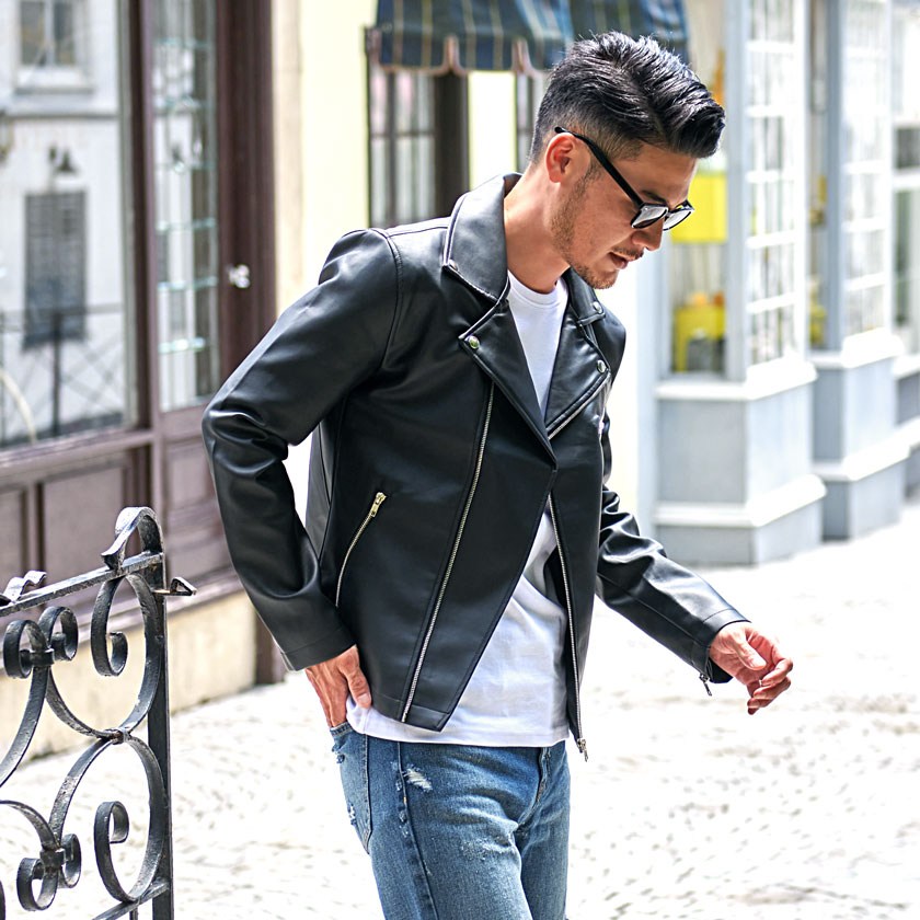 革ジャン メンズ おしゃれ 本革 レザージャケット 羊革 バイク