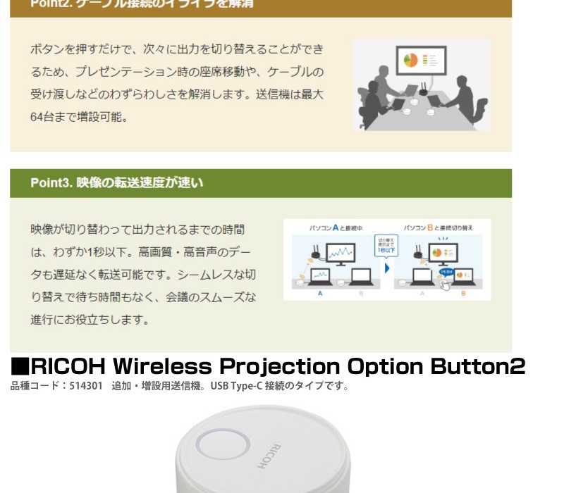 リコー（RICOH） ワイヤレス ディスプレイ オプション送信機 RICOH