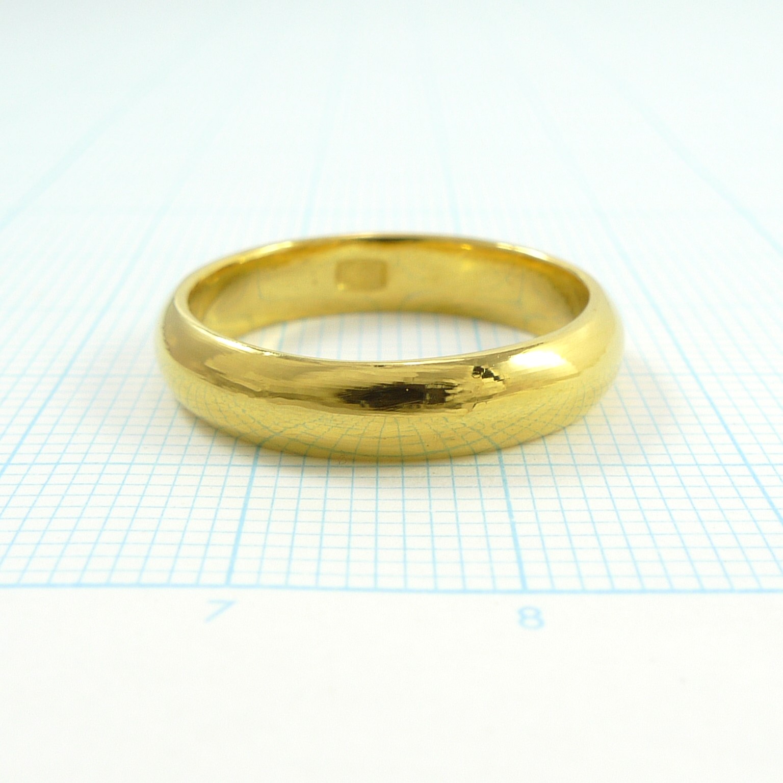 TRIDEA JEWELRY（トライディアジュエリー） K24 純金 甲丸 幅4mm 7g 金