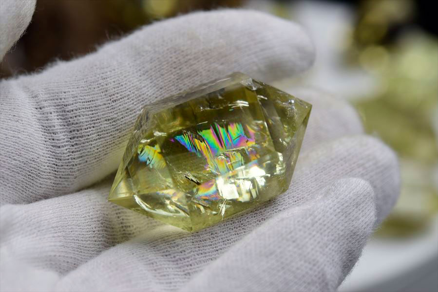 虹入り シトリン ダブルポイント 両剣黄水晶 種類お任せ (約20g~25g