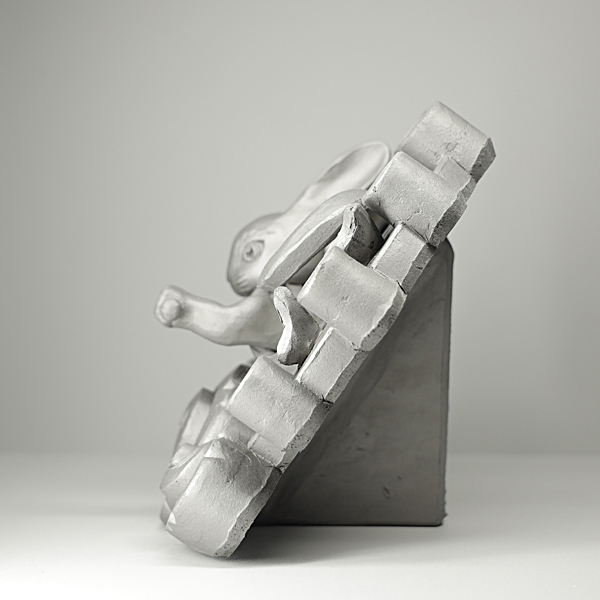 菊間瓦 風神雷神 うさぎの置物 卯 兎 ウサギ 守り神 いぶし銀 鬼師