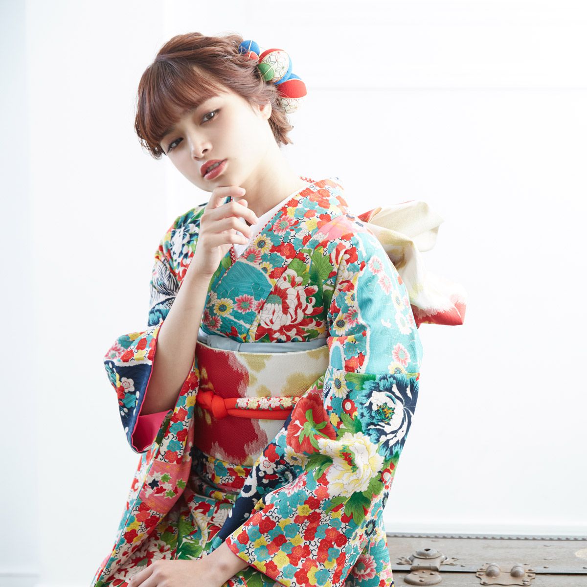 505z28〇人気色 振袖 金彩 金駒刺繍 地紋 青〇成人式 結婚式 推し色