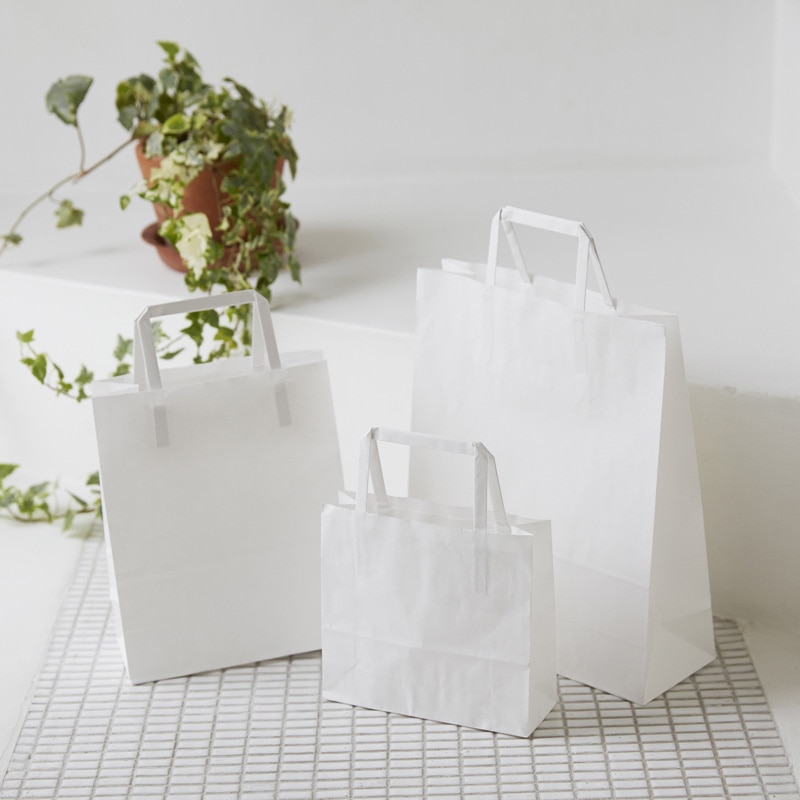 HEIKO 紙袋 H25チャームバッグ 26-4(平手) 晒白無地 50枚/袋 003267400