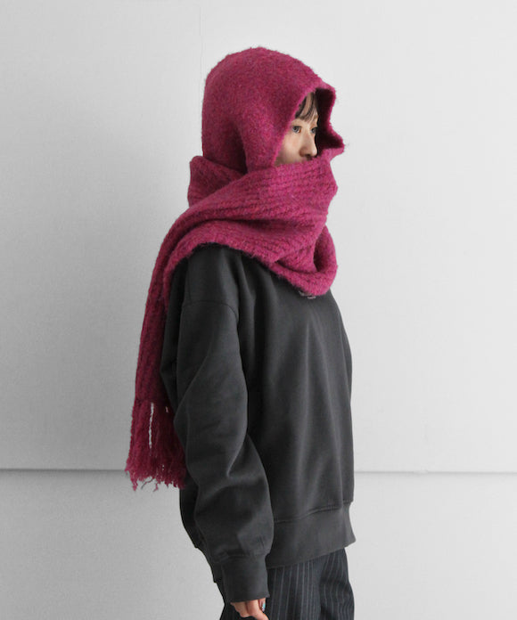 Margarines hooded scarf gray