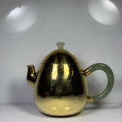 純銀製 舞う饕餮紋 四方湯沸 銀瓶 煎茶道具