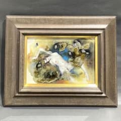 ダリのガラの裸婦の模写、額入り、パステル画