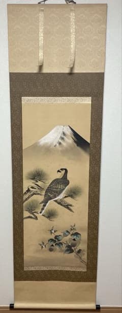 久保吉郎鷹掛け軸掛軸共箱あり二重箱 27