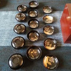 輪島塗盛上金蒔絵蓋付椀10客昭和初期