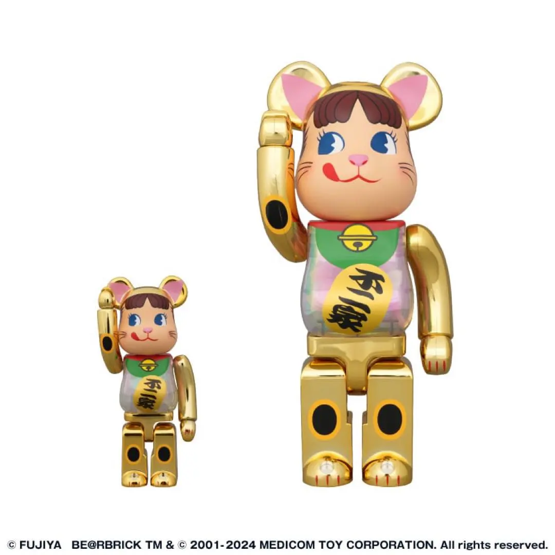 2026年最新】BE@RBRICK 招き猫 ペコちゃん 金運ダブル小判 桃金メッキ