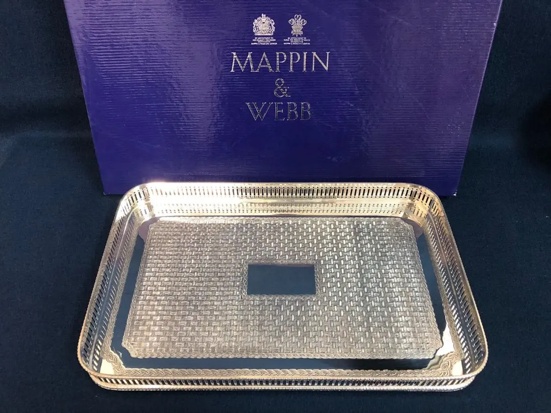 Mappin Webb】 ギャラリートレー 【シルバープレート】49cm ロング