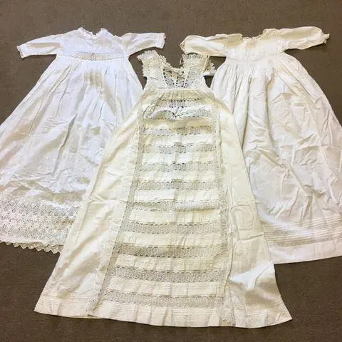 追加❁アンティークベビードレス 初宮詣 ピケドプロヴァンス パール釦