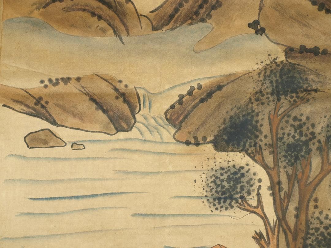 間仕入れ品 中国清時代の人物図 肉筆絵 激安骨董品BD149A7-1