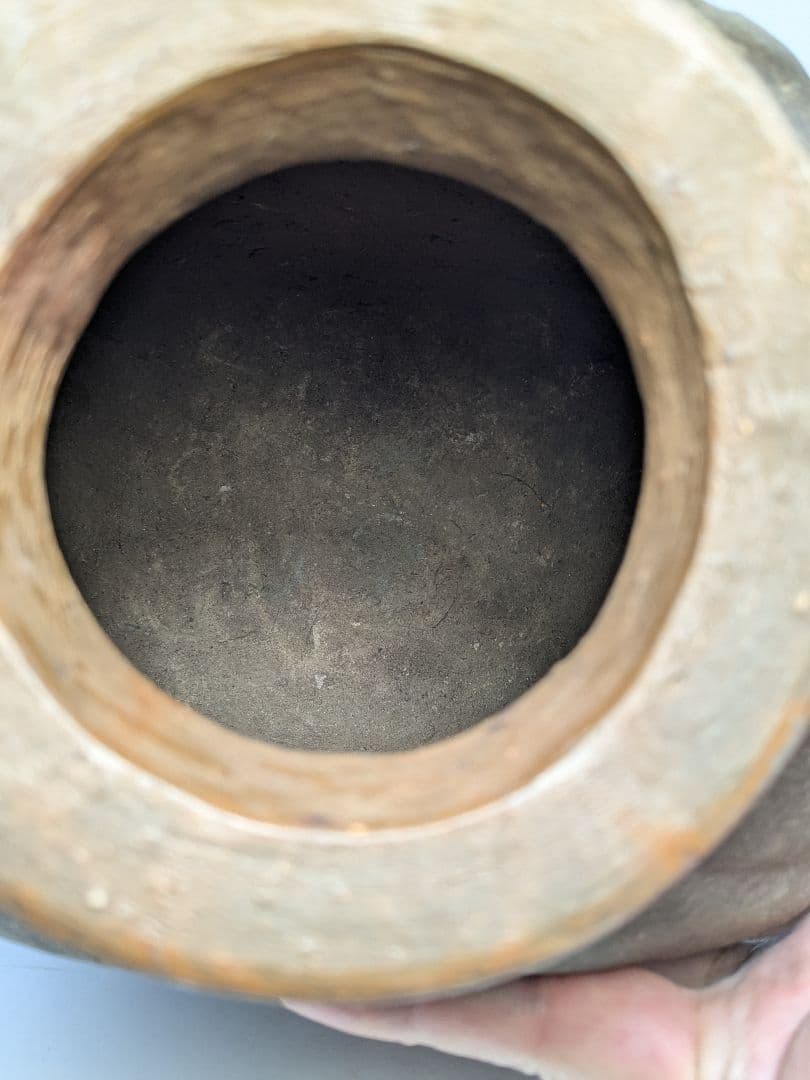 岡本錦朋 備前陶彫「平和の花園」 共箱栞 備前焼 壷花入