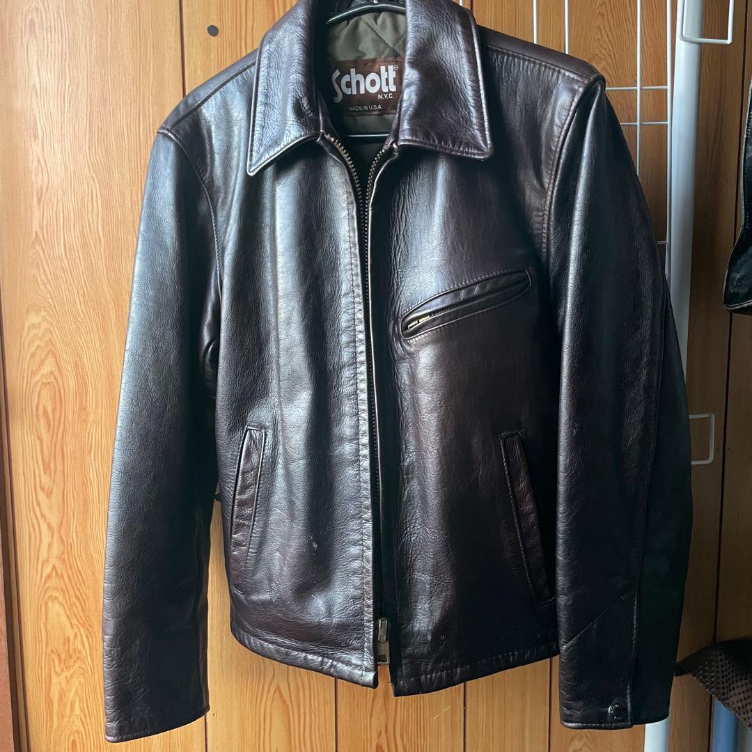 ショット　Schott シングルライダースジャケットAT101？ ショット Schott シングルライダースジャケット AT101 サイズ34 - メルカリ