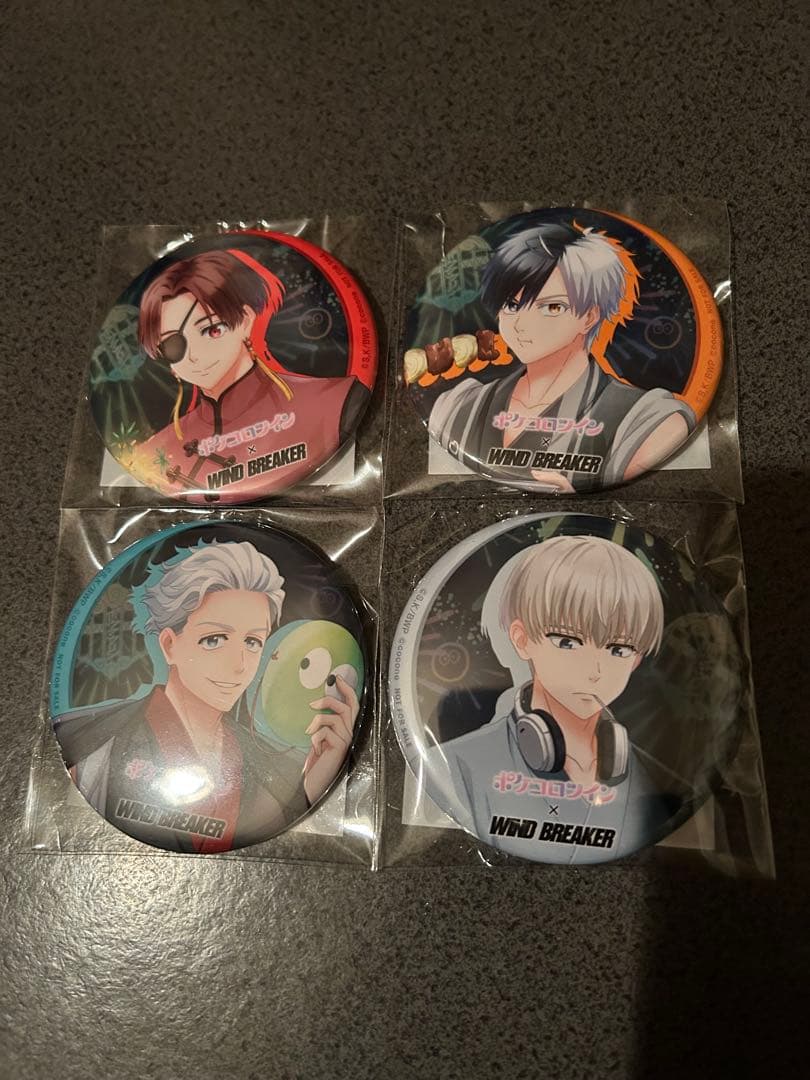 ポケコロツイン WIND BREAKER ウィンドブレイカー コラボ缶バッジ ポケコロツイン WIND BREAKER 当選品 限定缶バッジ 4種 非売品 7/15