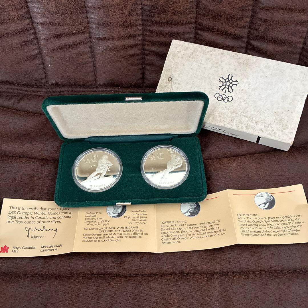 1988年カルガリーオリンピック記念銀貨セット 1988年 カナダ カルガリーオリンピック 20ドル 公式記念銀貨10枚セット