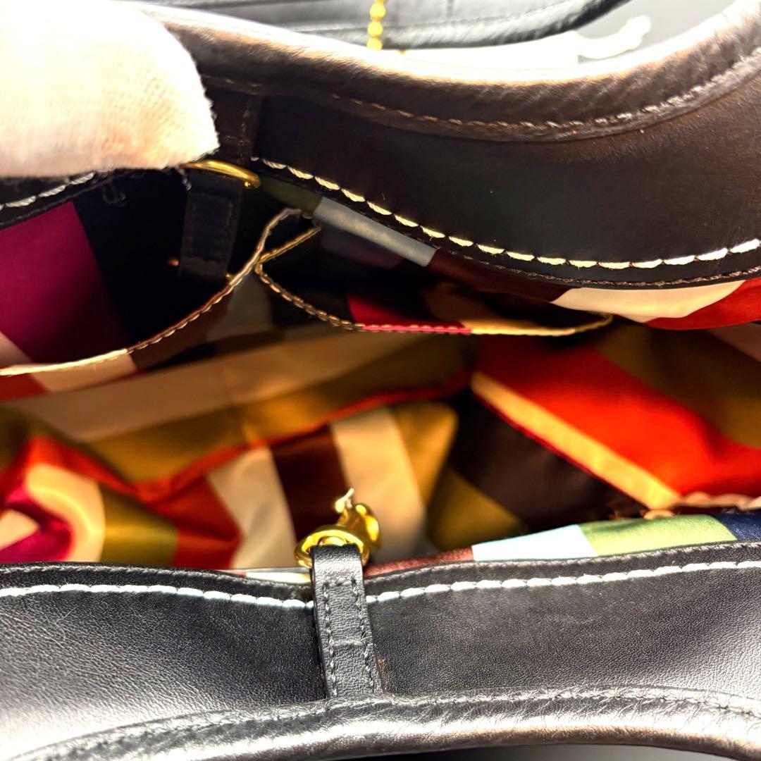 未使用級　COACH ワンショルダーバッグ シボ革 ブラック ゴールド金具