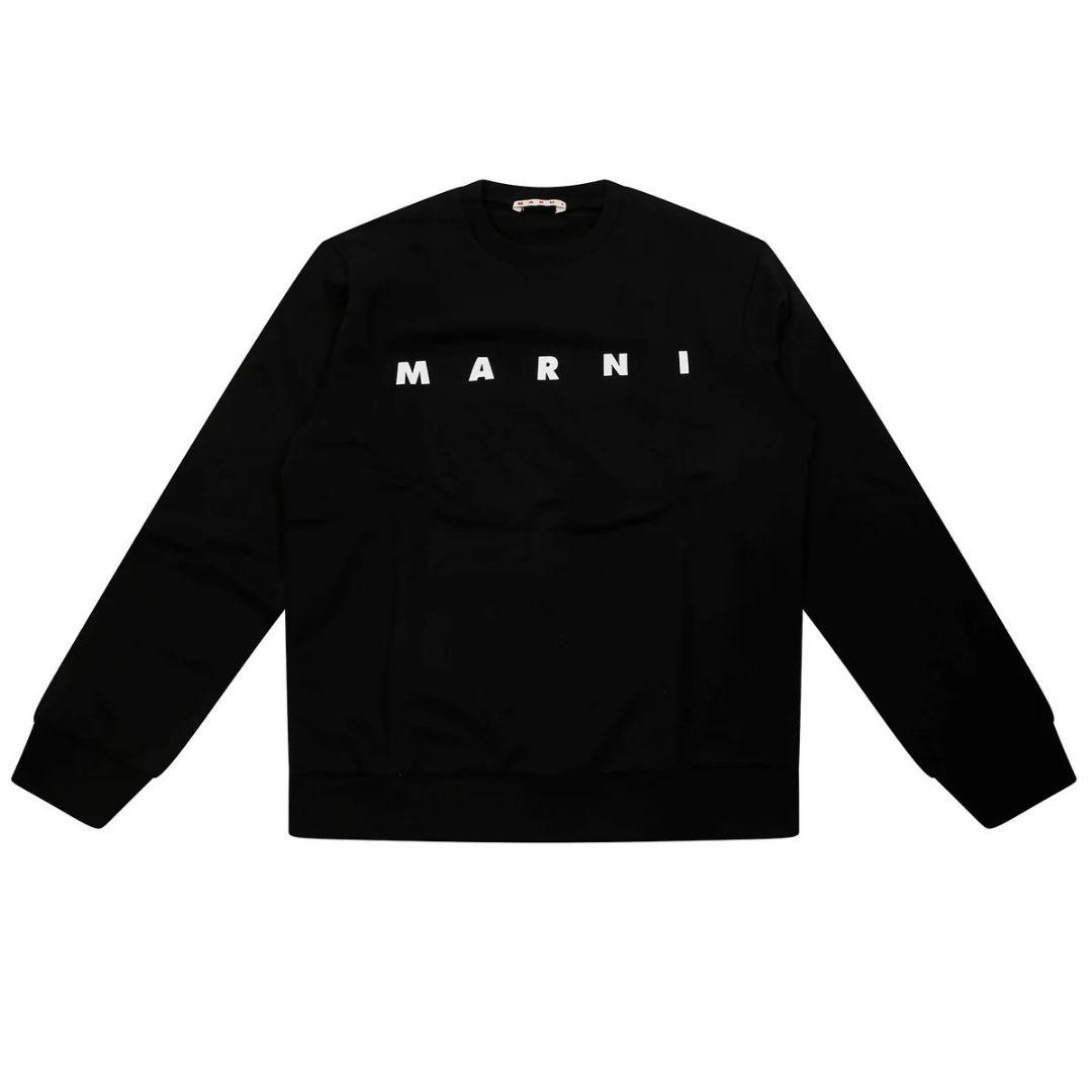 大人もOK! Marni マルニ , ロゴプリント スウェットシャツ BK
