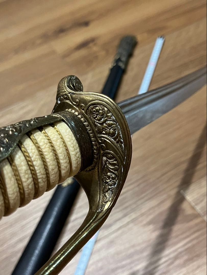 本日限定★旧日本軍　鮫皮柄　旧大日本帝国海軍士官短剣　長剣セット剣帯付