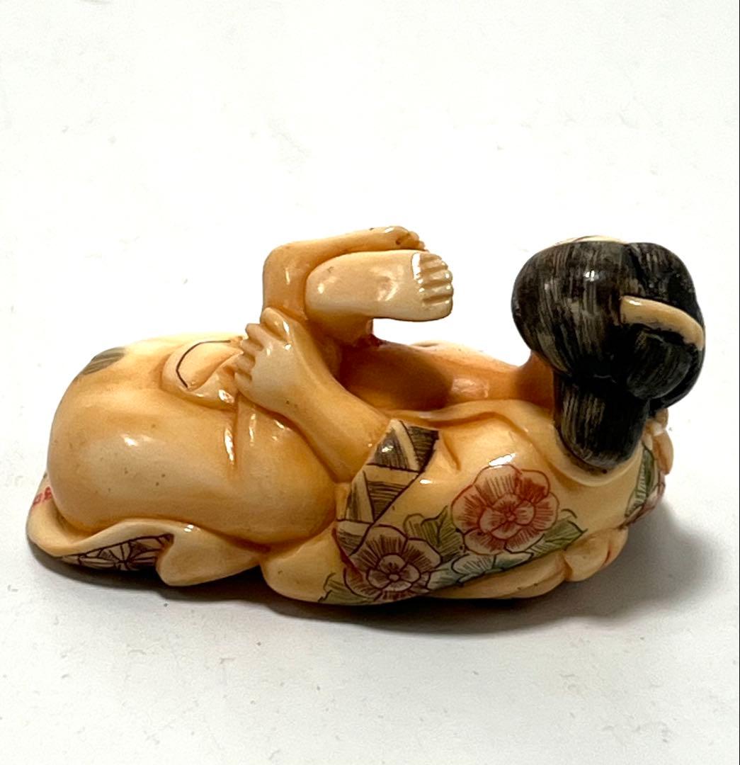 極上春画 根付 本抹香鯨 重さ:90g （提げ物 /緒締め ）M-044