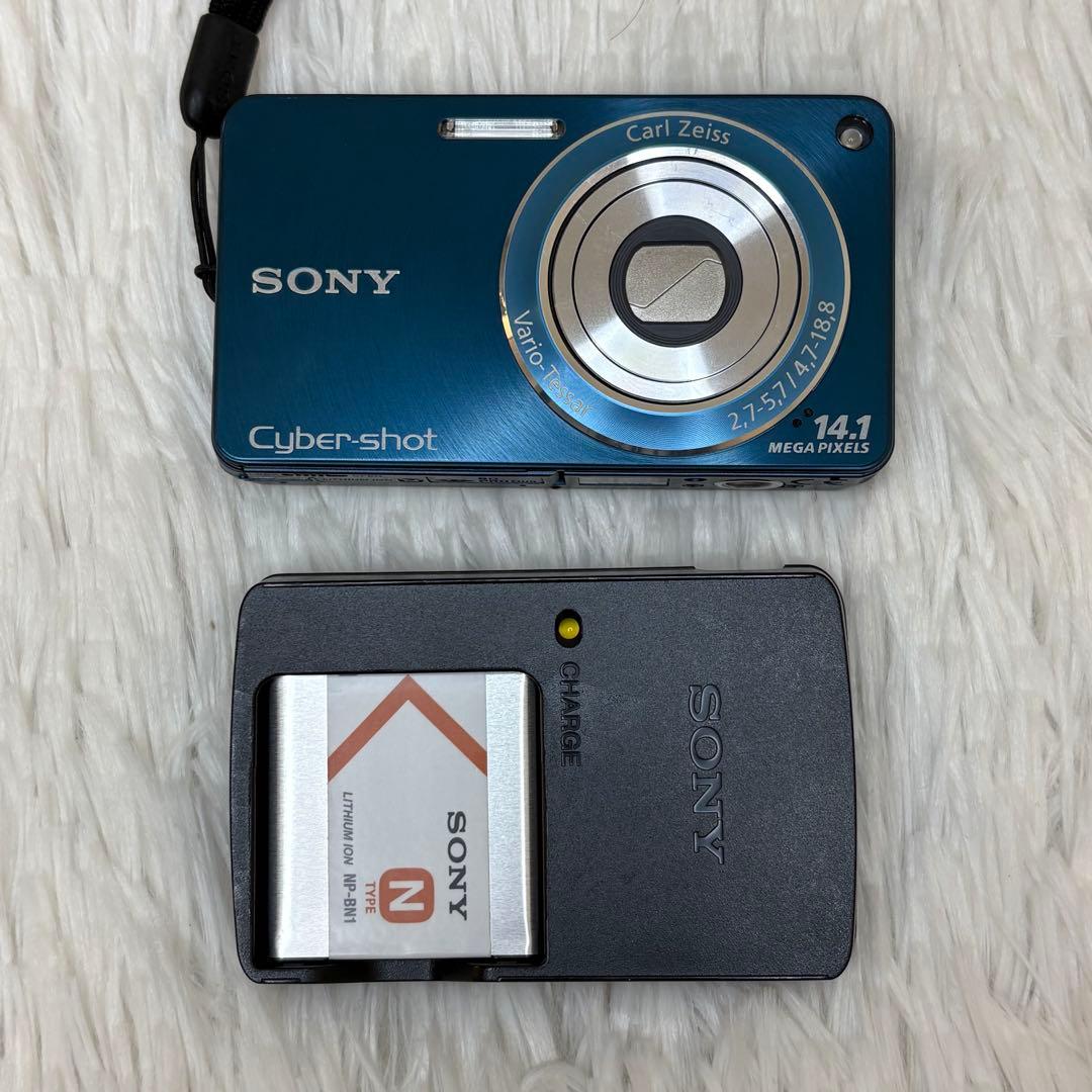 SONY カメラ DSC-W350 充電器 ブルー コンデジ 動作品 - メルカリ