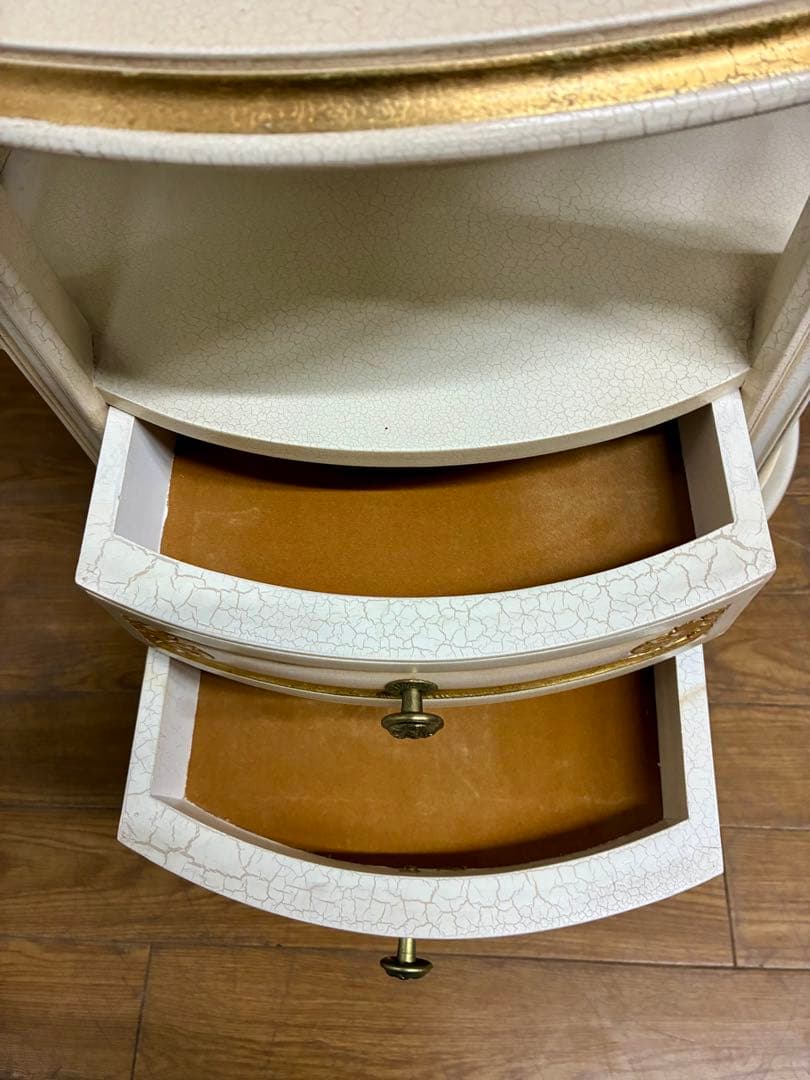 管386☆イタリア製☆ロココ調☆姫系☆ヒビ加工☆サイドテーブル