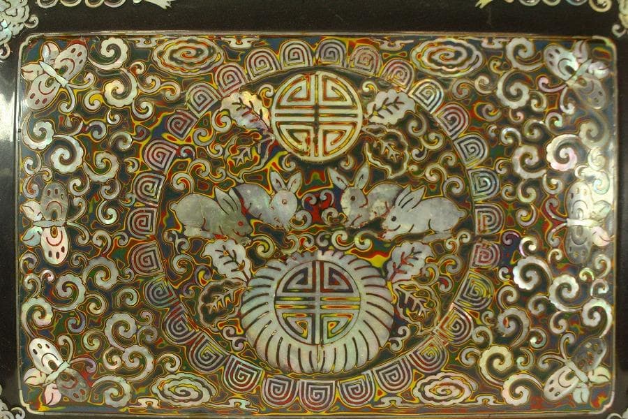 朝鮮 韓国 螺鈿 宝石箱 細密蝶模様(A850)