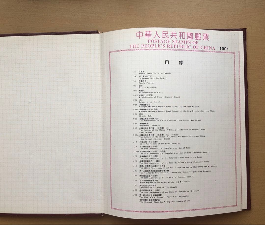 記念切手集 中国 1991年版◇④