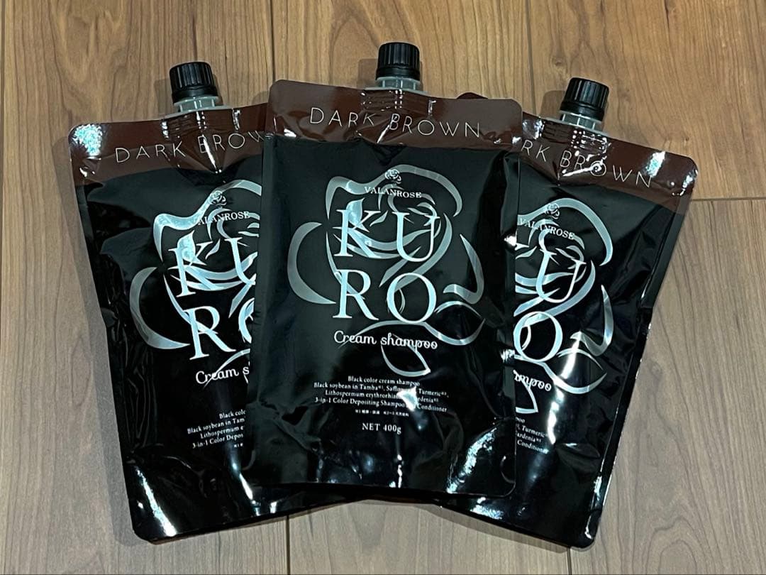 VR KURO クロクリームシャンプー ダークブラウン 400g 3個セット VR