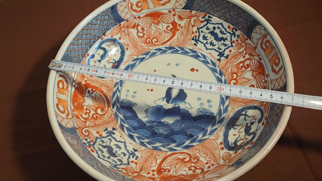 古伊万里　伊万里　色絵　鯉仙人　江戸期　大鉢　蔵出し　１客