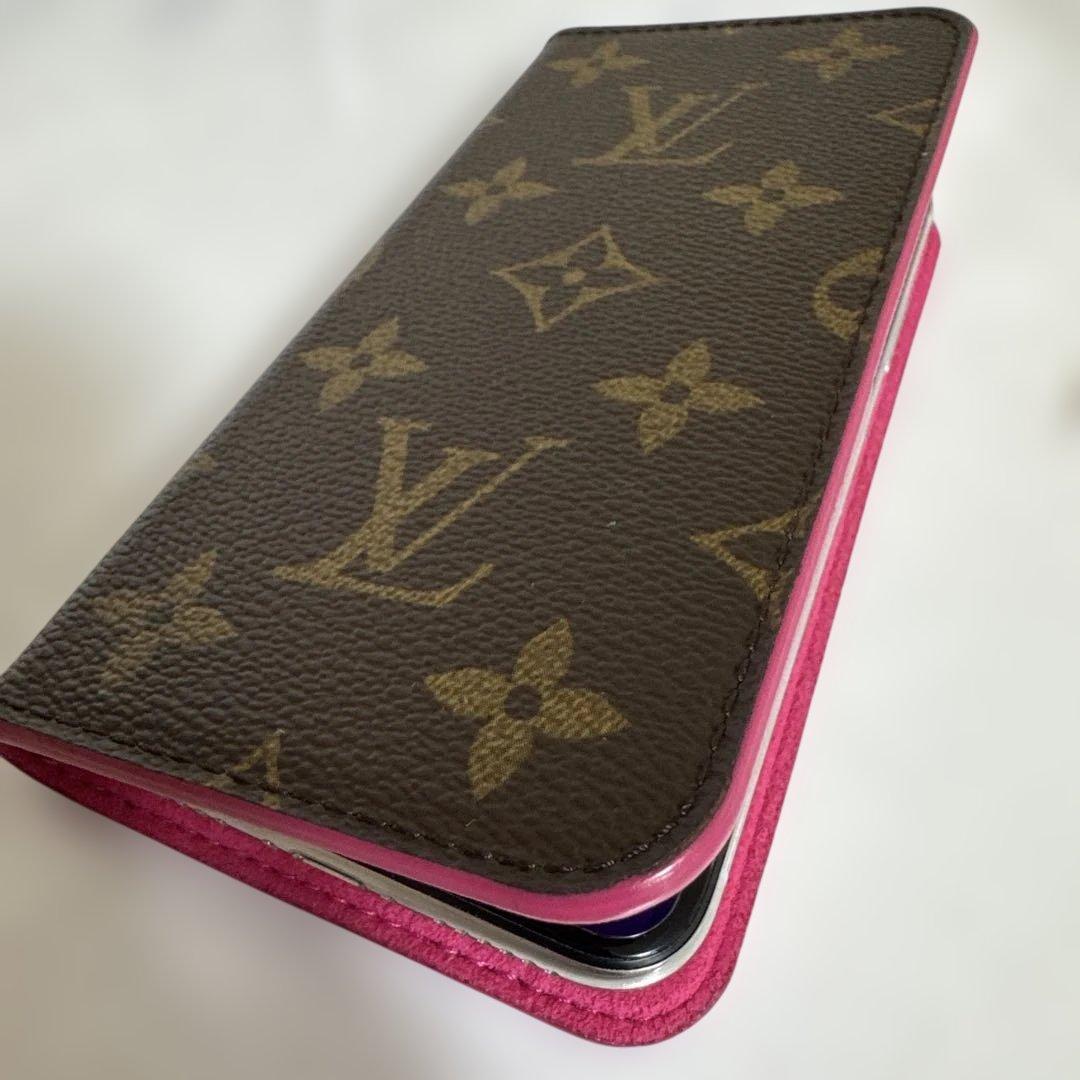 LOUIS VUITTON 手帳型iPhoneXケース ピンク付 iPhone Xケース ルイ