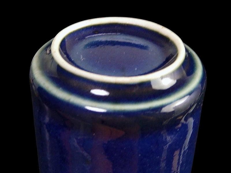 古伊万里　瑠璃色　のぞき　猪口　D312AS-CYk