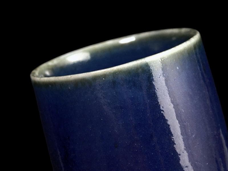 古伊万里　瑠璃色　のぞき　猪口　D312AS-CYk