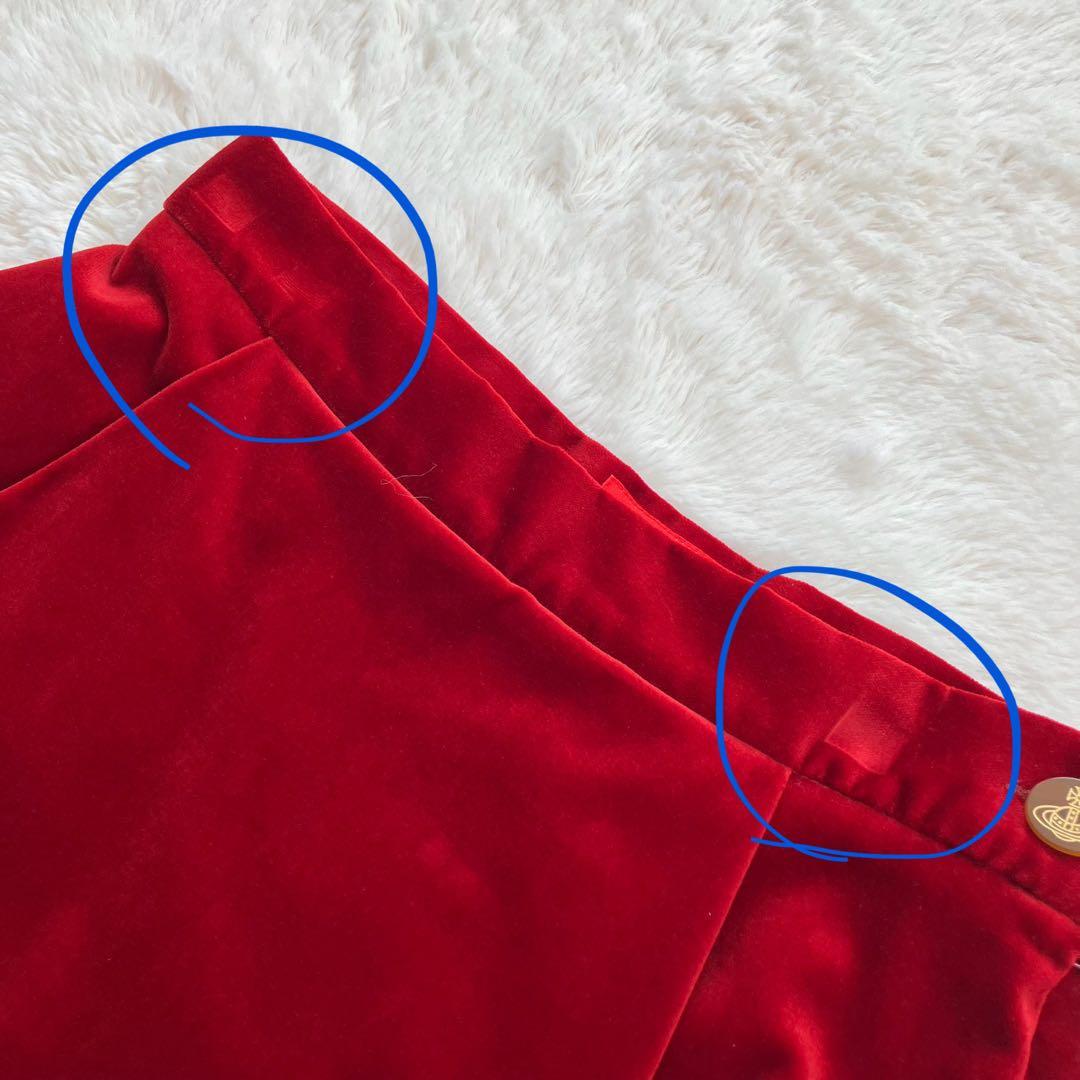 【美品】 ヴィヴィアンウエストウッド ベロア キュロット オーブ釦 40 レッド