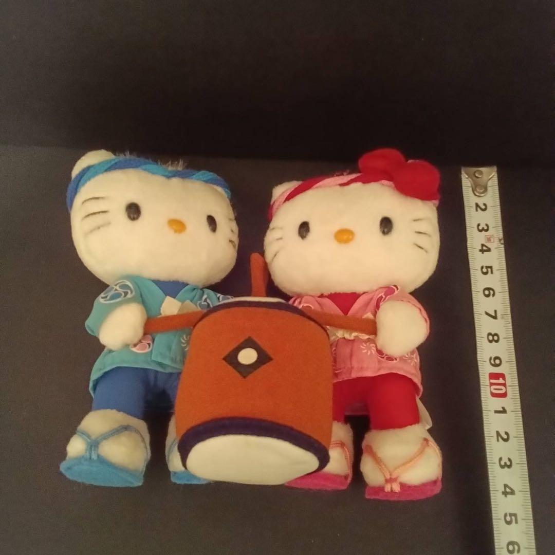 ハローキティ&ディアダニエル ペア お祭りシリーズ 太鼓 ぬいぐるみ