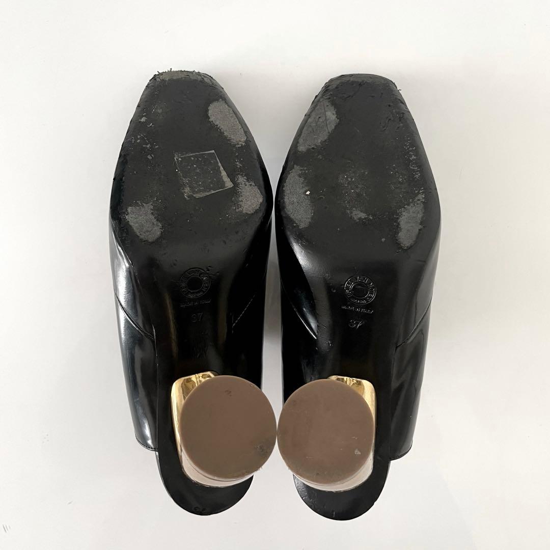 DRIES VAN NOTEN グロスレザー ミュール 24.0㎝