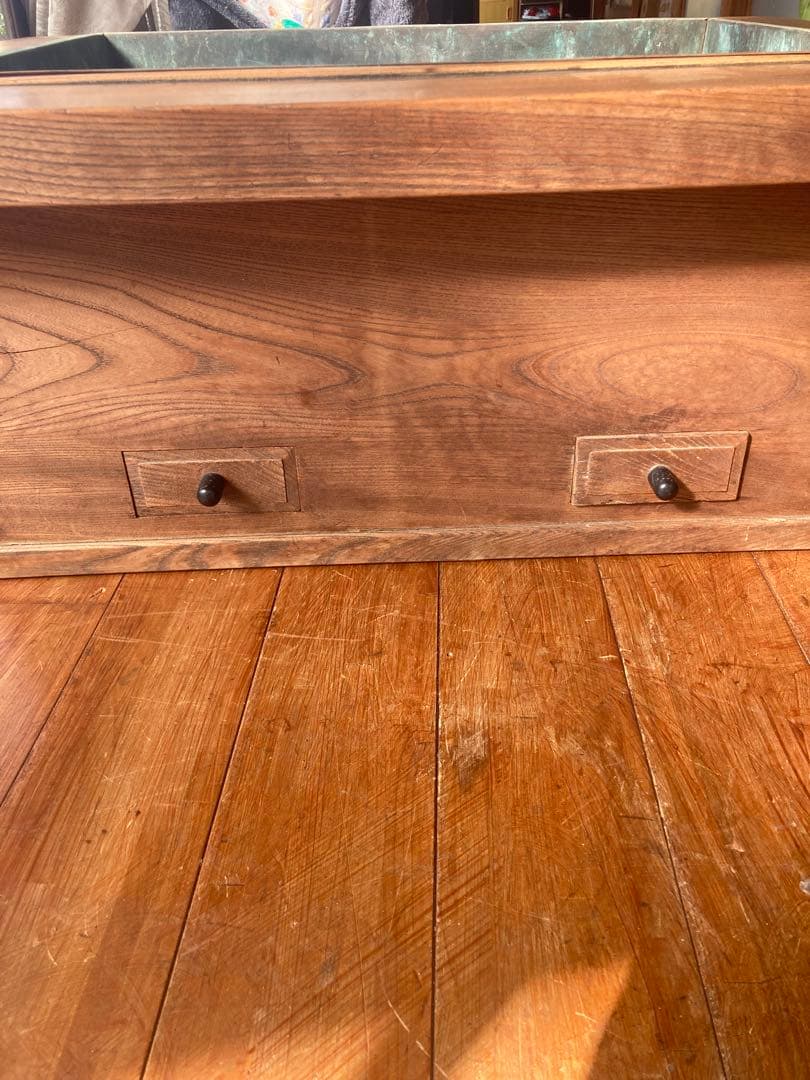 アンティーク 長火鉢 木製 銅火鉢 欅（ケヤキ） 時代家具古民具大型74