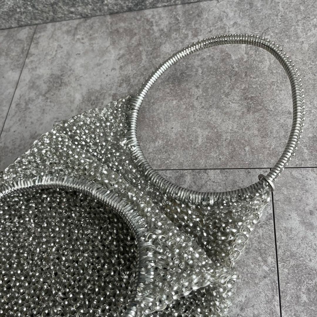 ANTEPRIMA ワイヤーバッグ ハンドバッグ シルバー　フラワービジュー