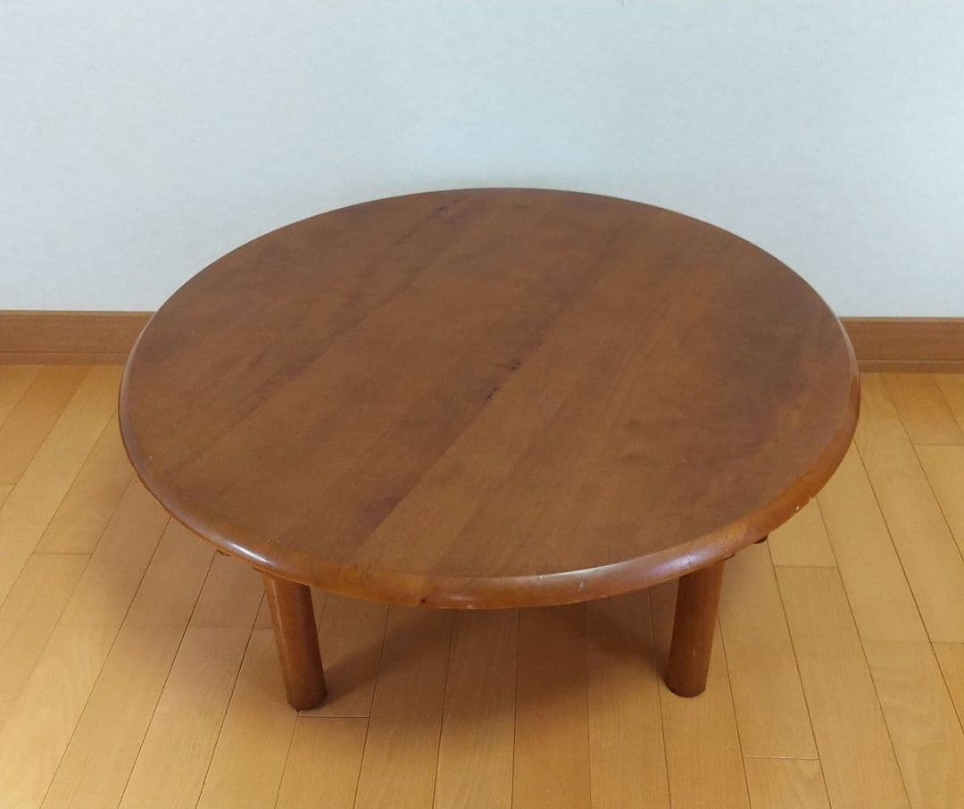 木製 ちゃぶ台 折りたたみ 和風 卓 丸テーブル 昭和レトロ 古民家家具
