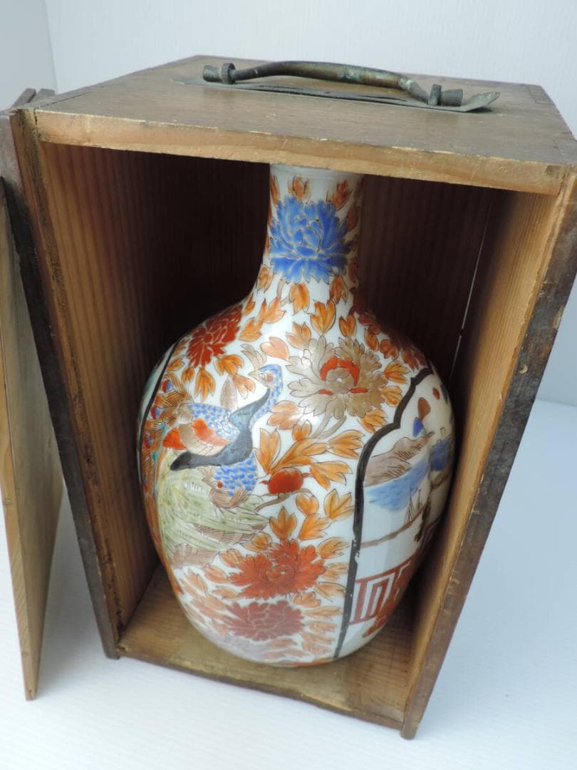 肥蝶山信甫製 色絵徳利 田代紋左衛門 幕末～明治