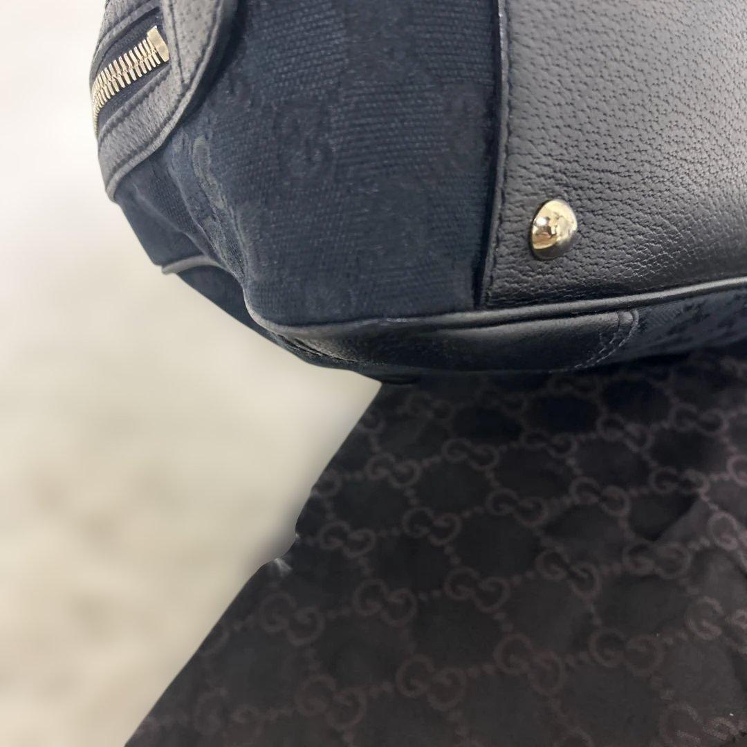 【美品】GUCCI プリンシー GGキャンバス ミニボストンバッグ 肩掛け 黒