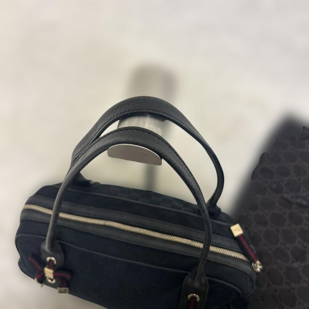 【美品】GUCCI プリンシー GGキャンバス ミニボストンバッグ 肩掛け 黒