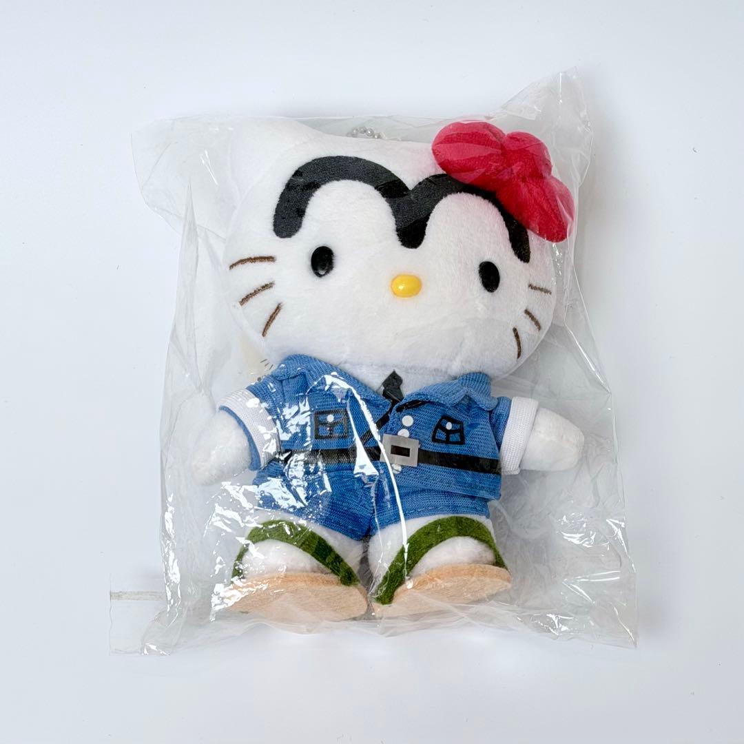 【レア/未開封】こち亀×ハローキティ ぬいぐるみ HELLO KITTY (ハローキティ) マスコット人形 ヨゴレあり 両津勘吉