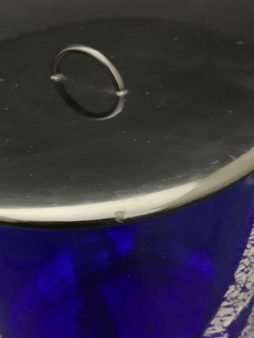 銀箔 水指 青ガラス水指　茶道具