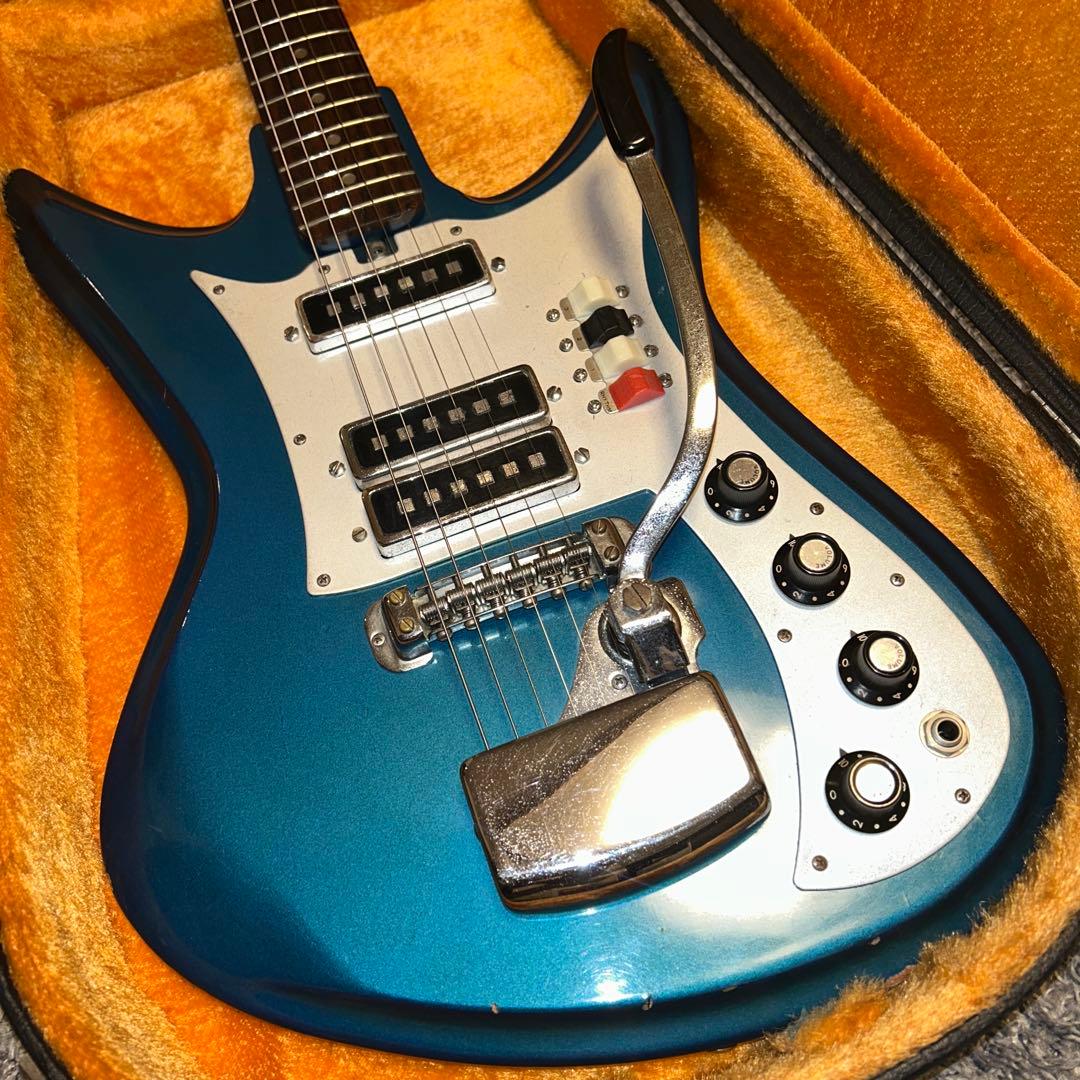 エレキギター 青 3ピックアップ 。 TEISCOビザールギター｜エレキ